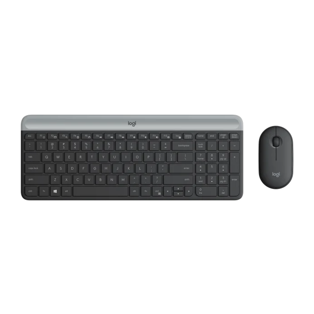 Kit Teclado y Mouse Logitech Inalam Ultradelgado MK470 Negro