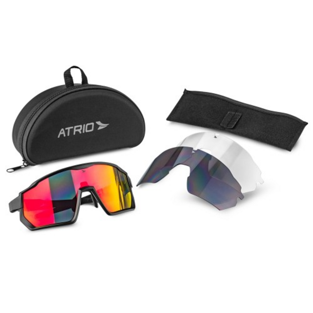 Kit 3 Lentes Ciclismo Atrio Uv400 Rojo/Negro Bi233