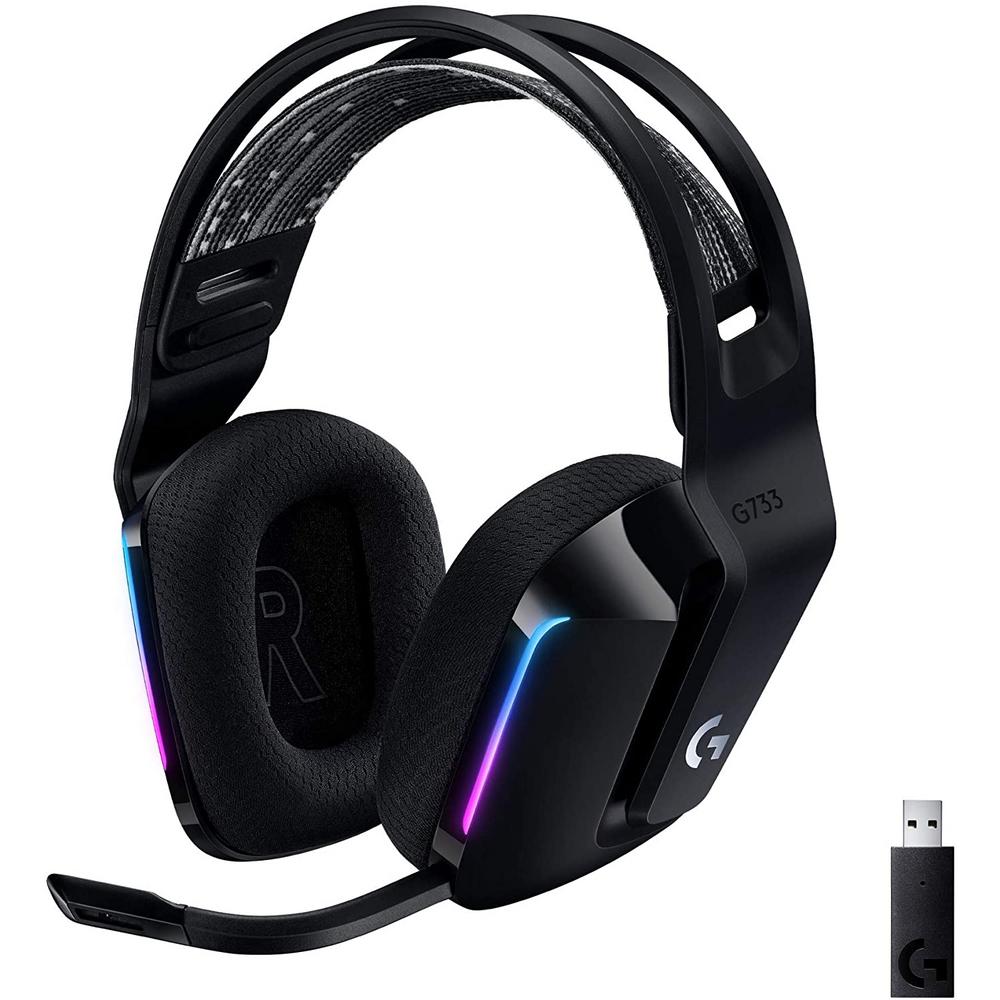 Audífonos Gamer inalámbricos Logitech G733 Negro con luz RGB