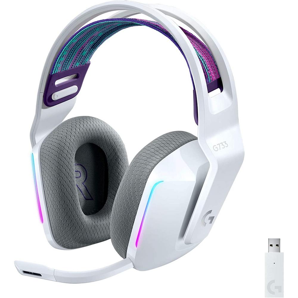 Audífonos Gamer inalámbricos Logitech G733 Blanco RGB