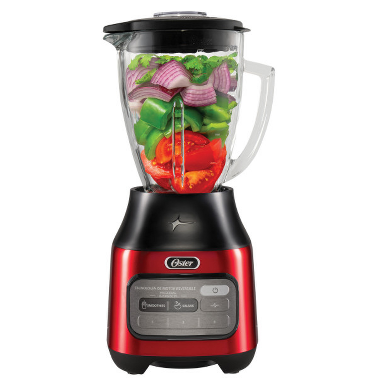 Licuadora Oster Tecnologia Reversible 3 Vel y Pulso Roja