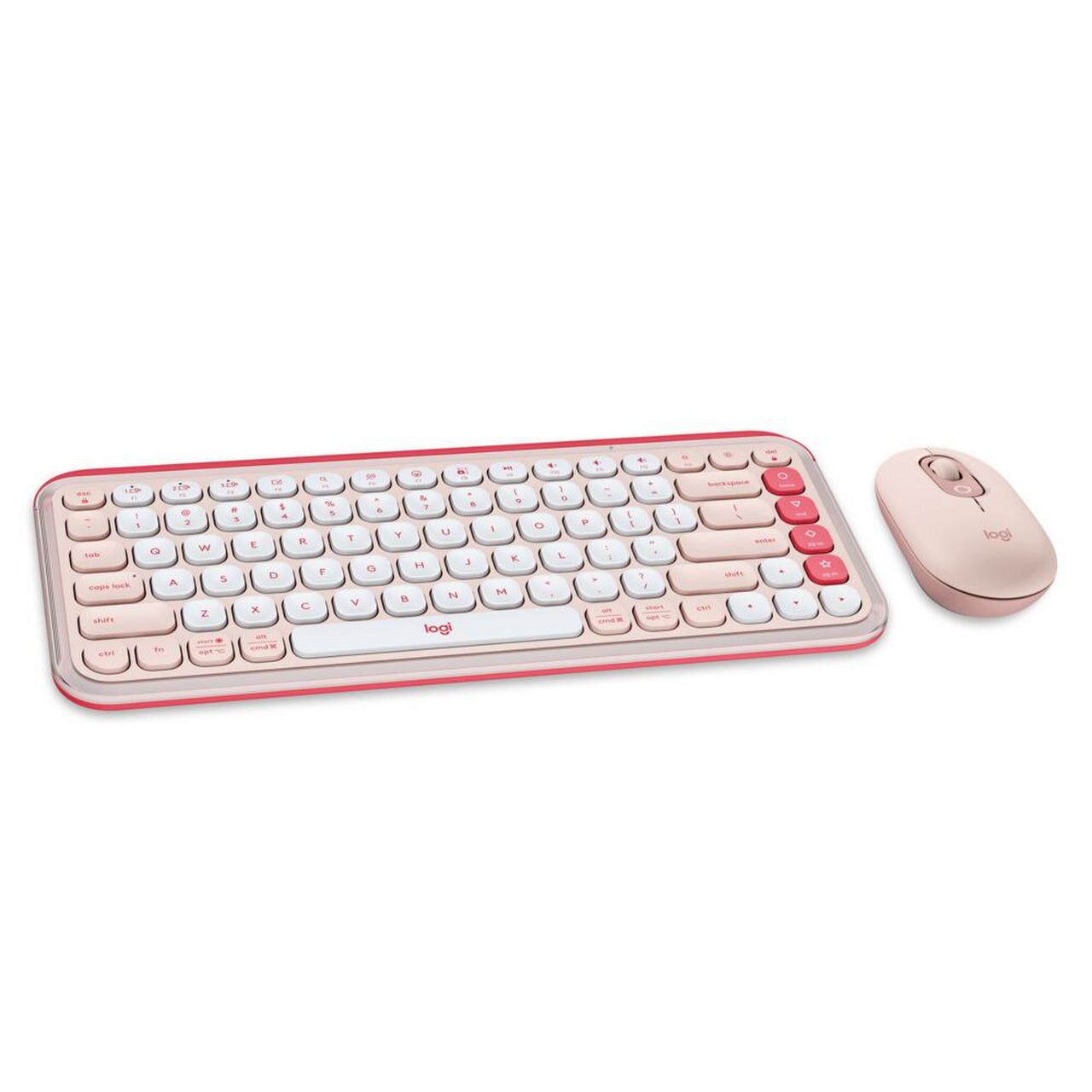 Combo Teclado + Mouse Inalam Pop Icon Logitech Rosa Esp