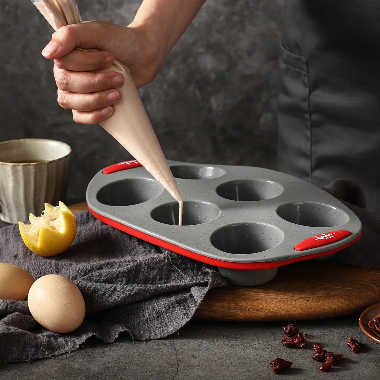Molde de Cocina Silicona Platino Jata 6 Muffins