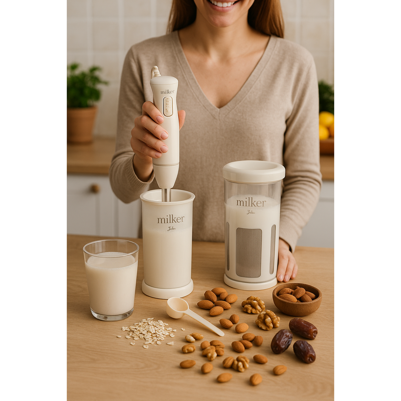 Batidora Inmersión Jata Minipimer Con Filtro Leche Vegetal