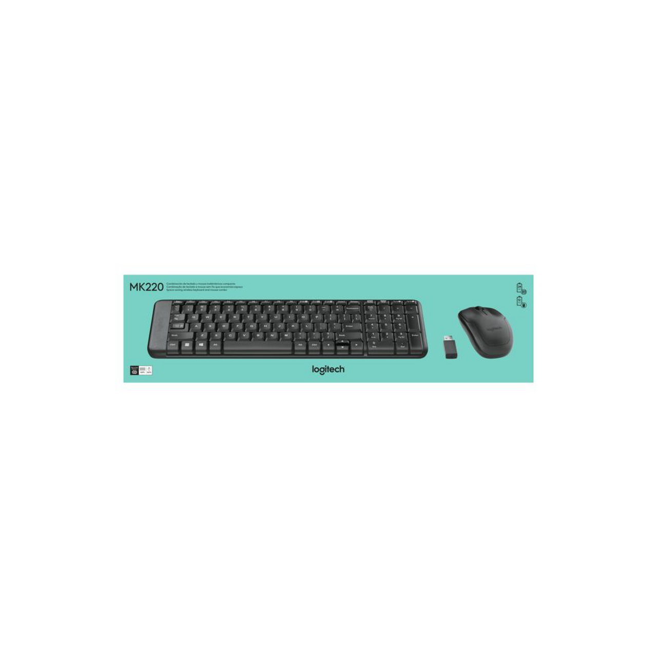 Kit Teclado y Mouse Logitech Inalambrico Compacto MK220