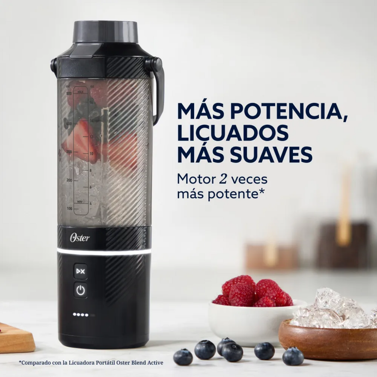 Licuadora Portatil Recargable USB-C Oster GoMax 590 ML Negro