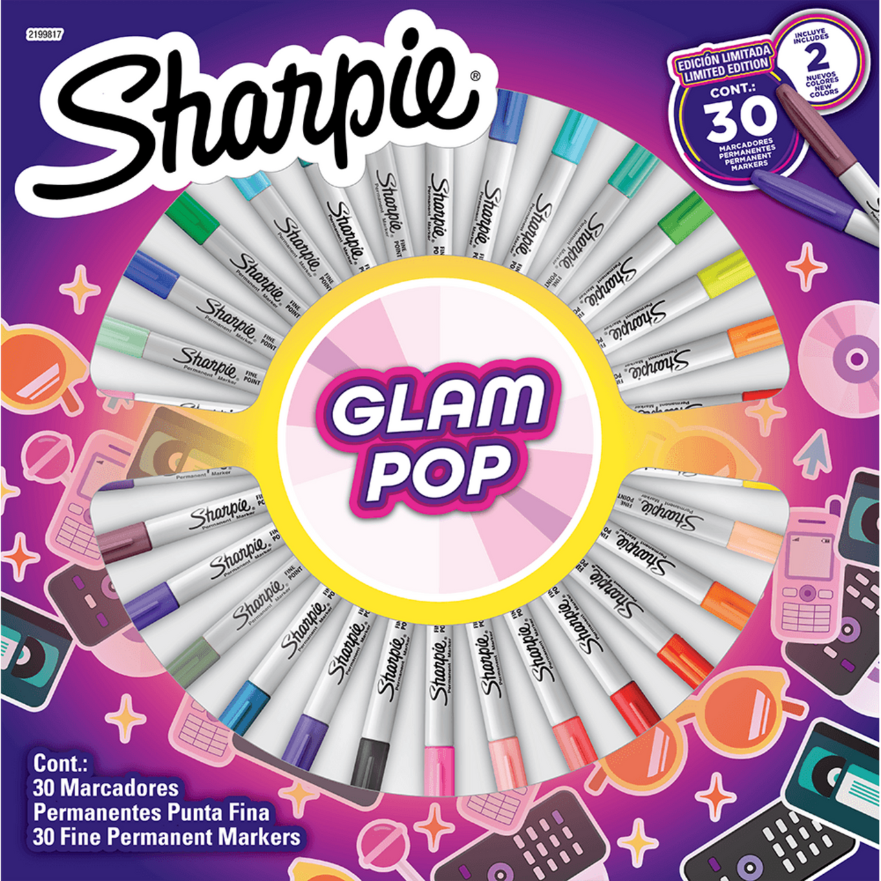 Ruleta Sharpie Glam Pop 30 Marcadores Edicion Limitada