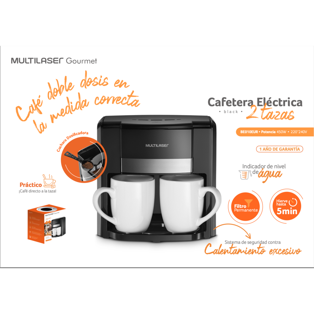 Cafetera Electrica Multi con 2 Tazas BE010 – Francini Shop