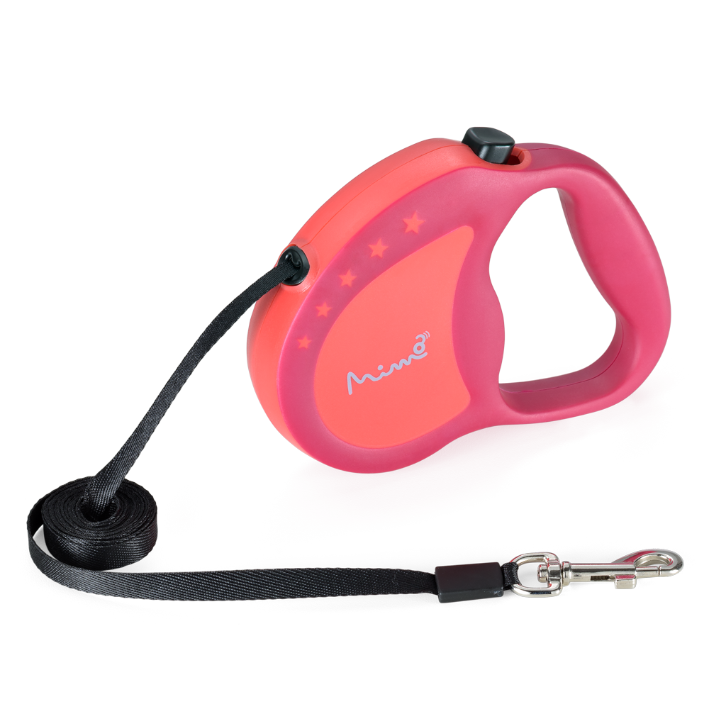 Correa Retractil Perro Mimo P 4 Mt 12kg Rosa PP033